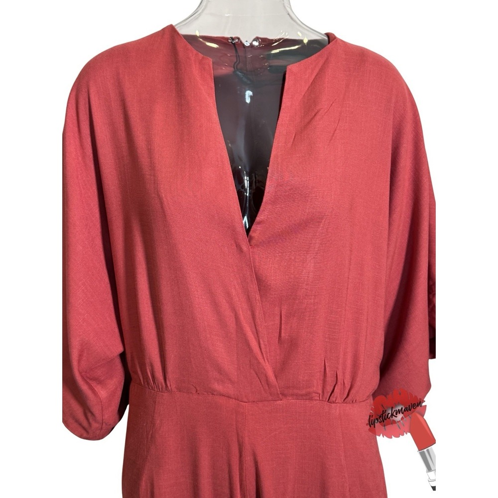 Alexia Admor Jumpsuit Women 12 Burnt Orange D3848 Flutter Sleeves NWT - Picture 6 of 16